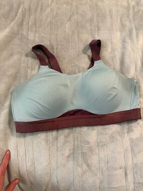 Light Blue and Maroon Wireless Comfort Bra - Women's Intimates